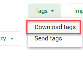 Download tags option in Campaign Manager 360