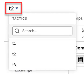Tactic optimizer with tactic name highlighted showing other tactics in the group