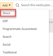 Add dropdown selecting a Direct line item