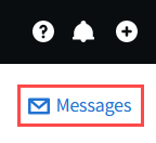 Basis top navigation bar with the Messages button highlighted.