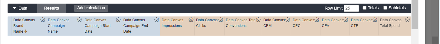 Visualization edit modal showing column heading that can be rerodered and which cannot