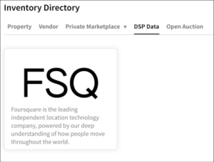 The DSP Data tab in the inventory directory