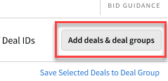 Add deals and deal groups button on the Deals tab