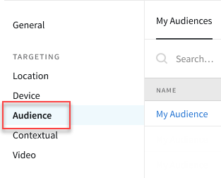 The audience tab on the edit tactic page