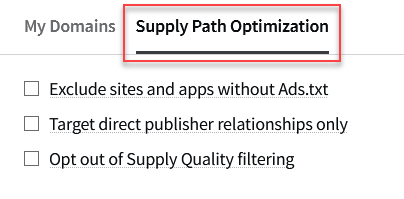 Supply path optimization window. 
